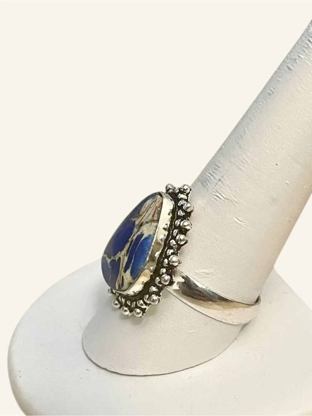 Blue Sea Sediment Jasper Gemstone Ring Size 11